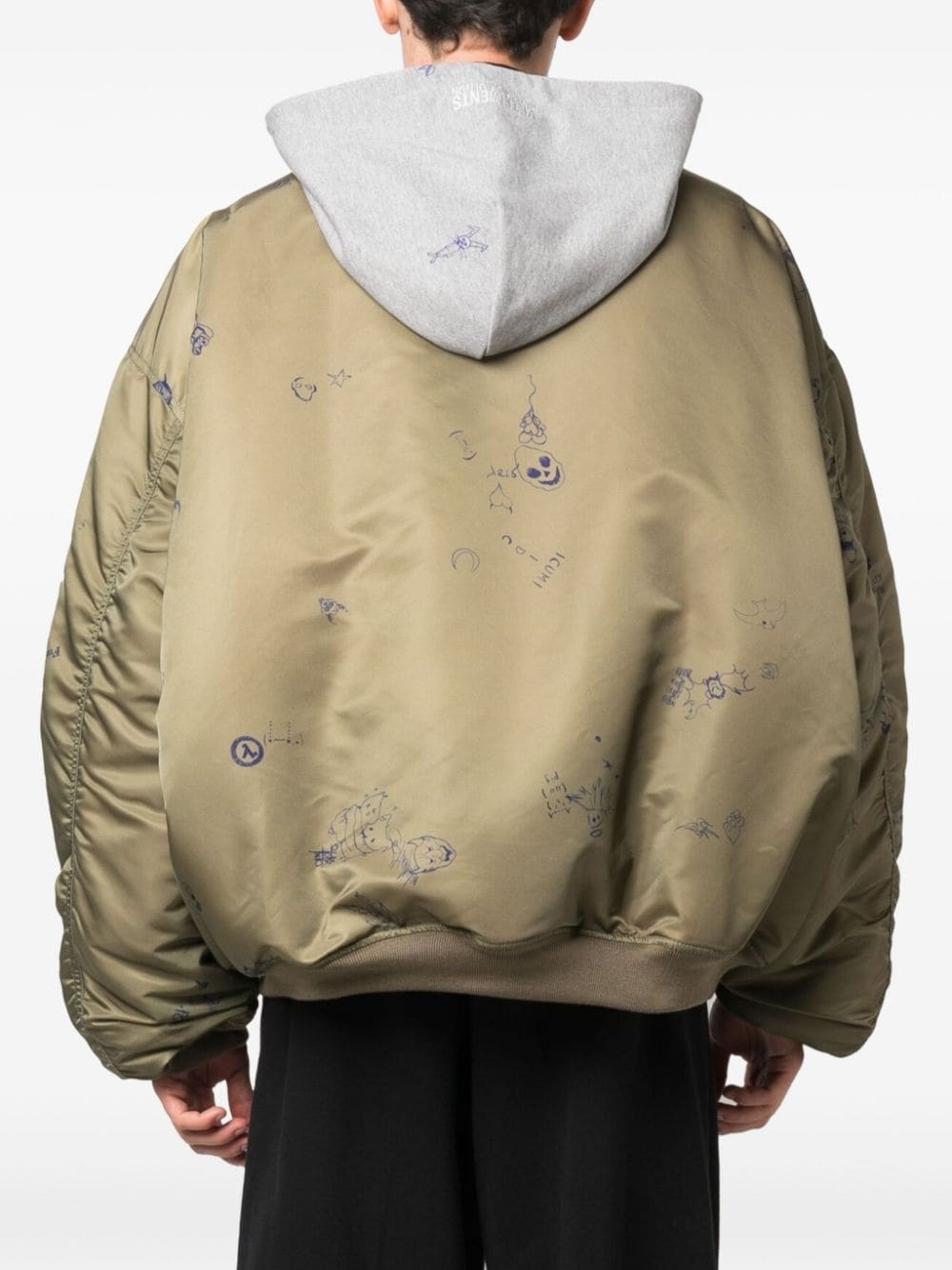 doodle-print bomber jacket - 5