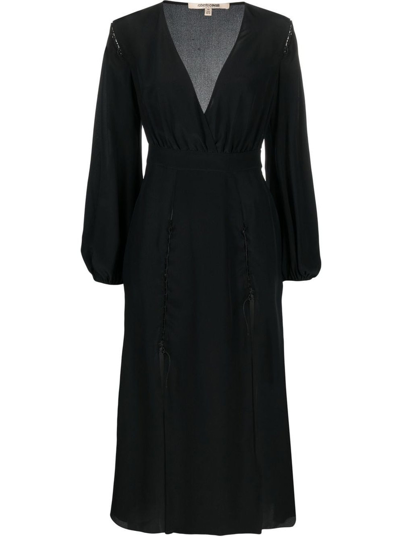front-slit silk midi dress 1