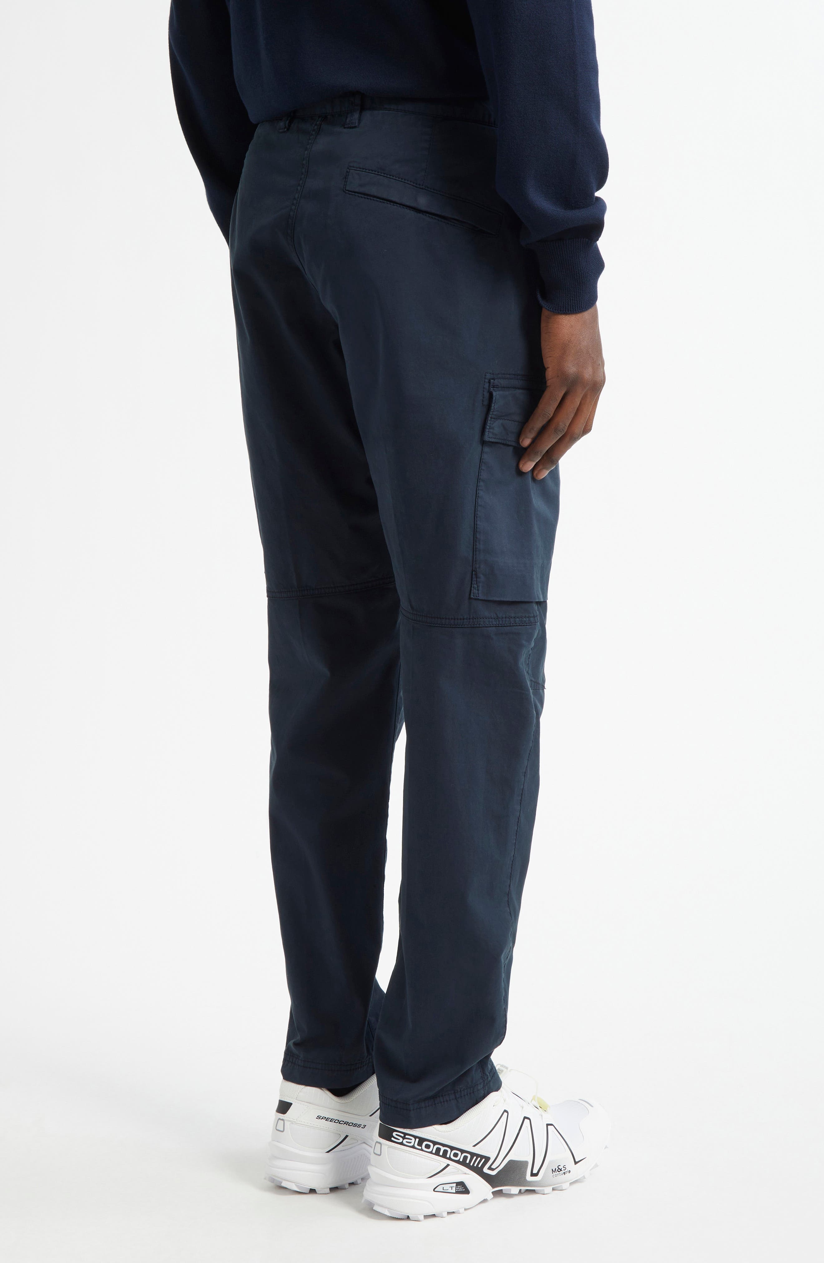 Stone Island Stretch Cotton Cargo Trousers in Navy Blue at Nordstrom - 3