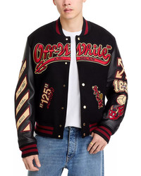 Off-White x AC Milan 125th Anniversary Embroidered Varsity