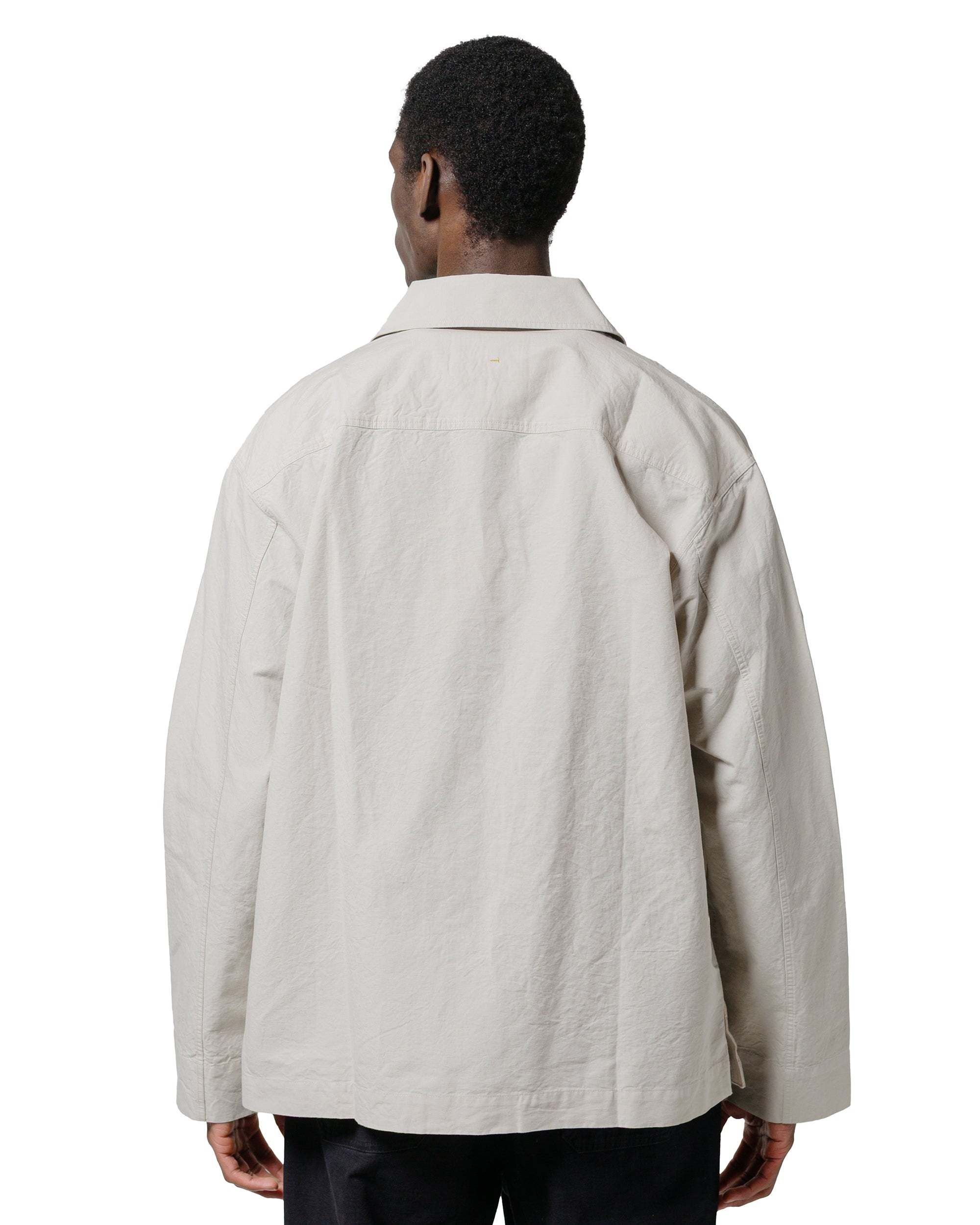 MHL Storm Flap Shirt Dry Cotton Linen Pale Stone - 3