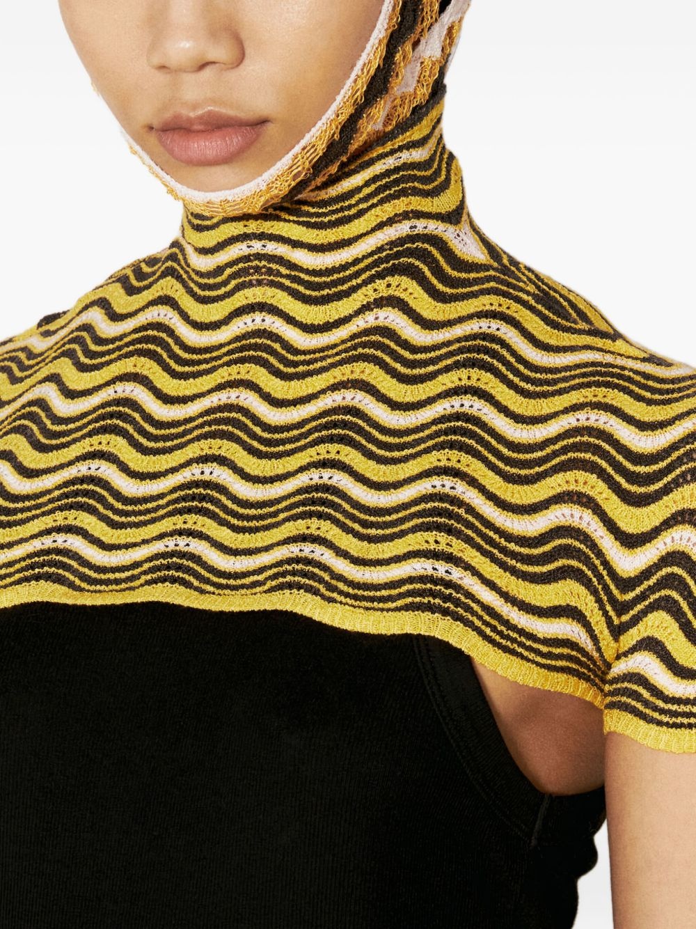 wave-pattern knitted top - 4