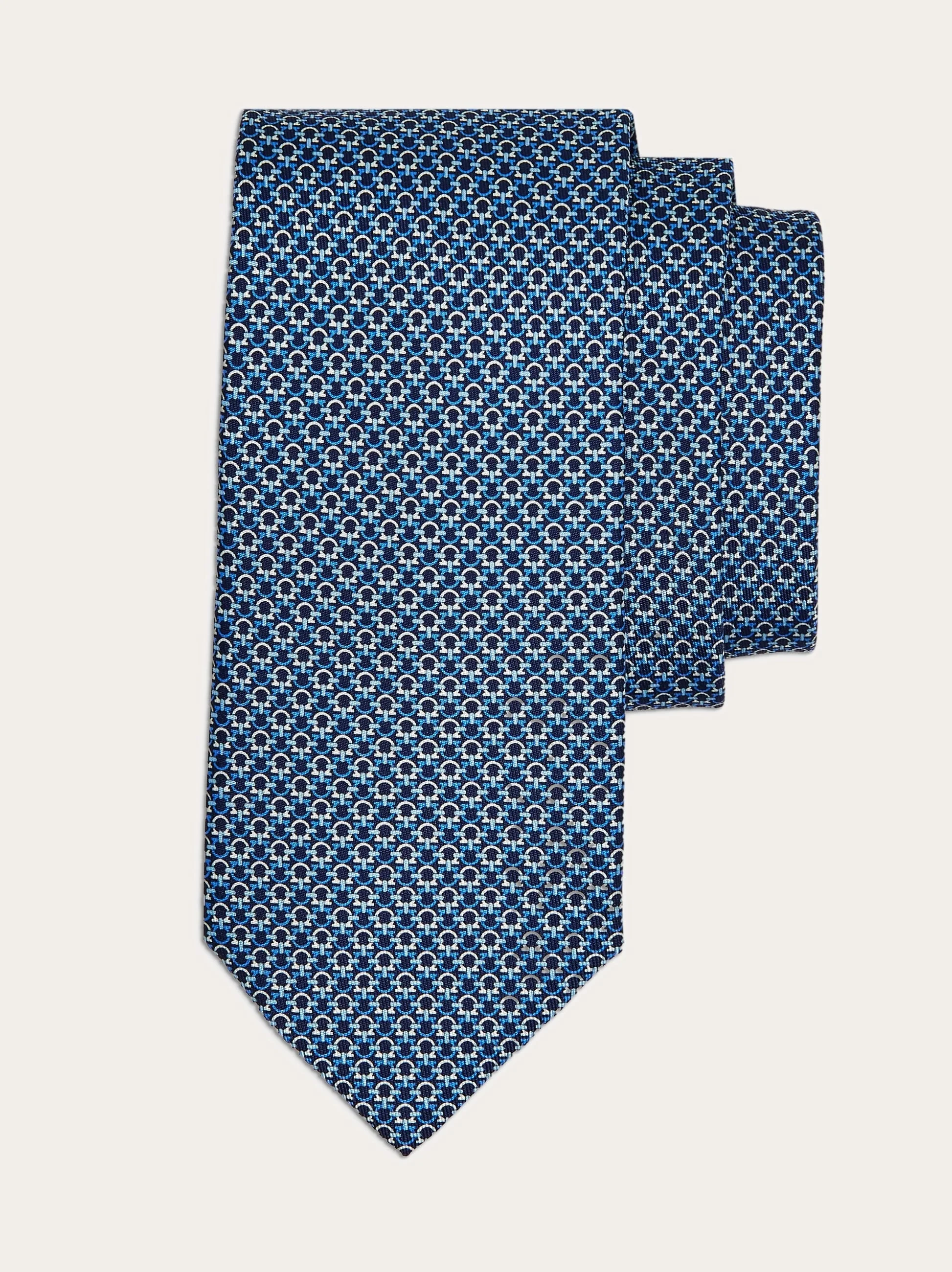 Gancini print silk tie - 1