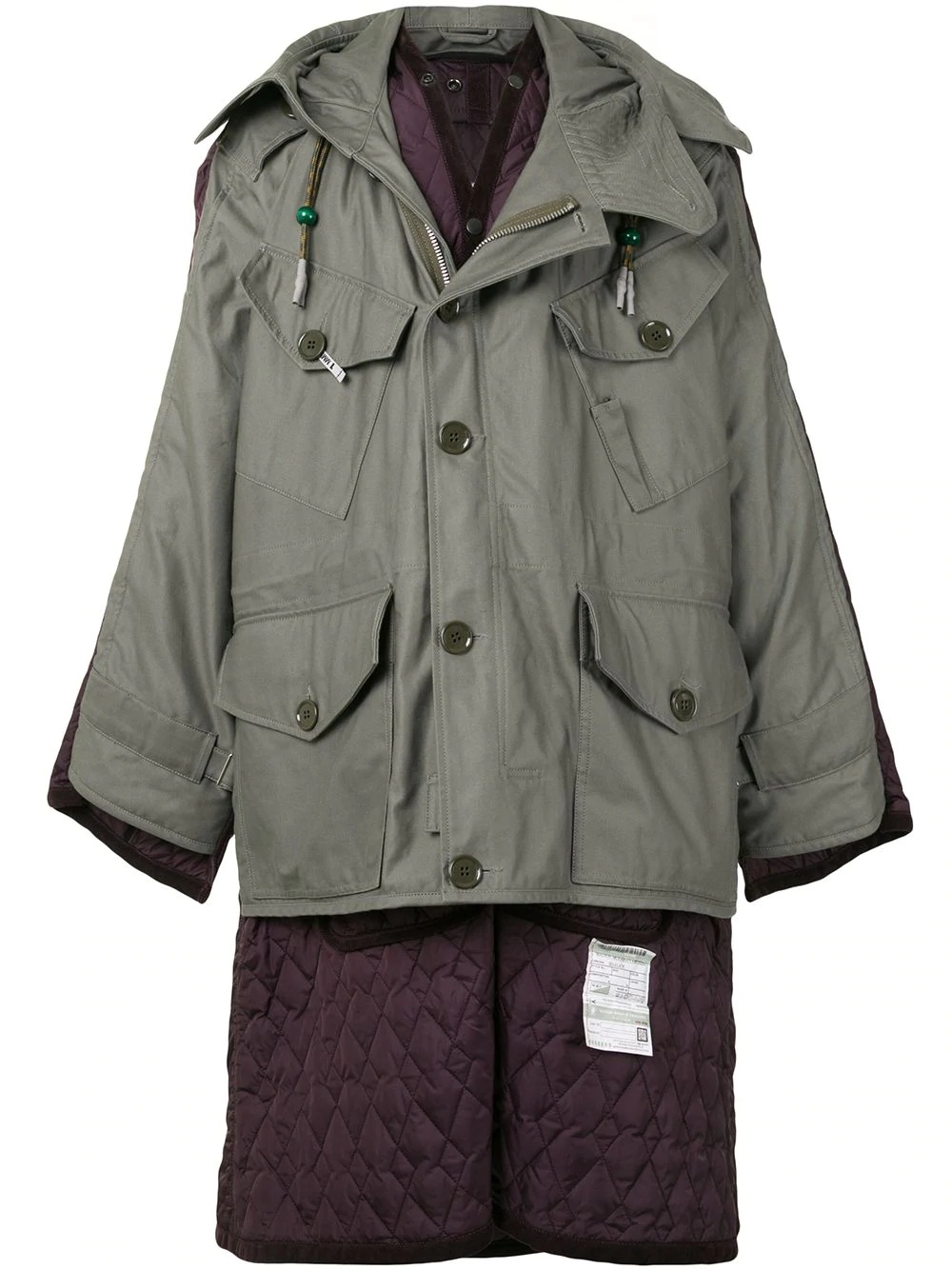 docking quilted military coat - 1