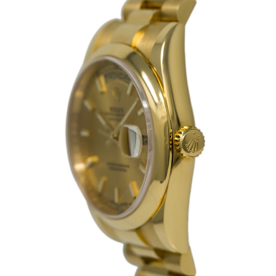 Rolex Day-Date Champagne  Automatic 18kt Yellow Gold Ladies  Watch118208CSP - 3