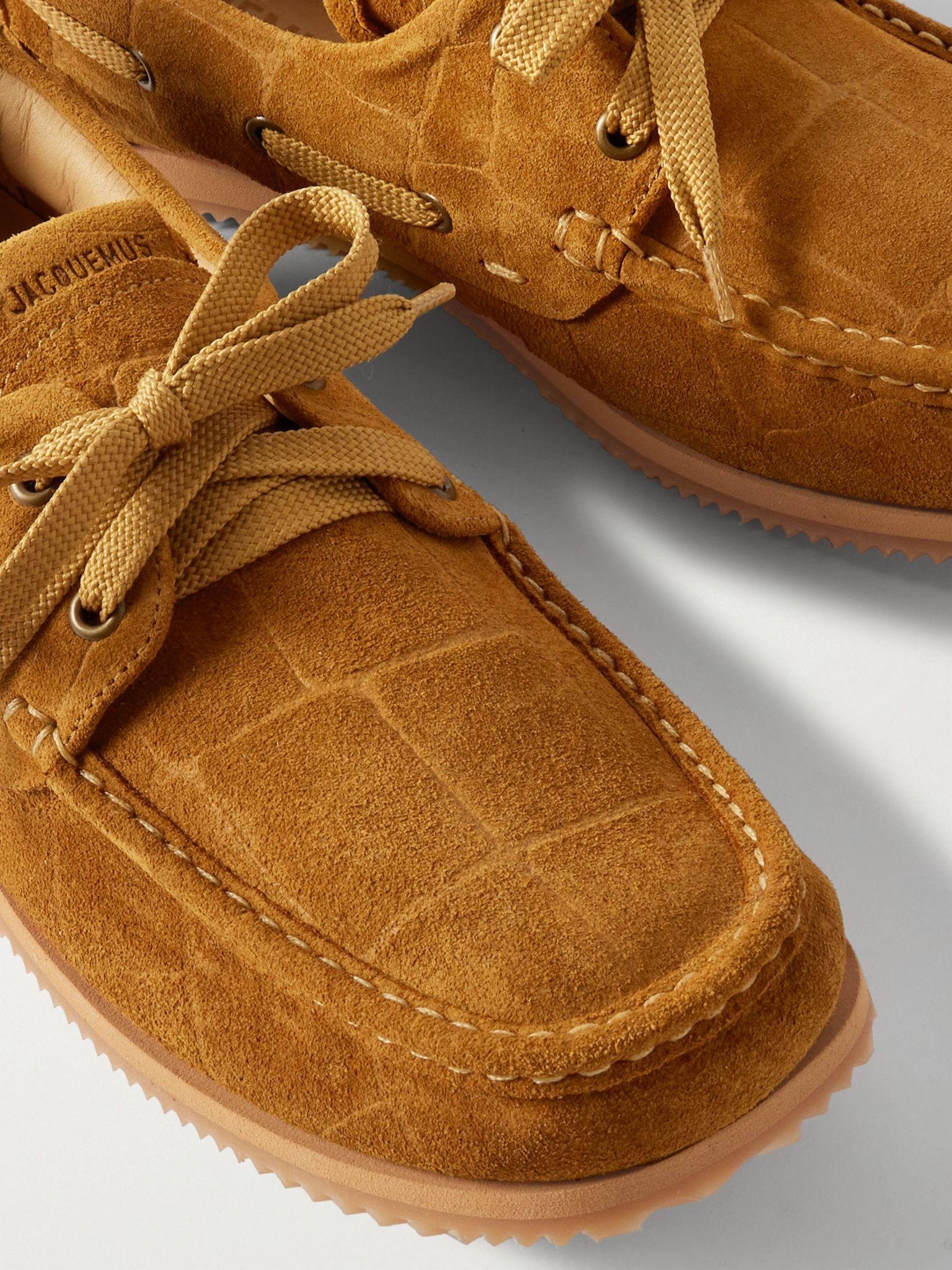 Batto croc-effect suede loafers Camel - 4