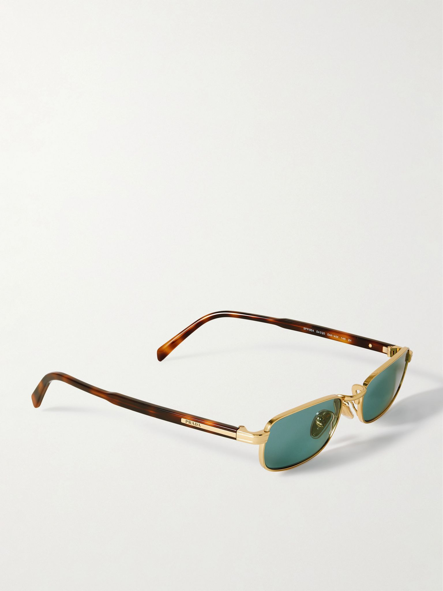 Rectangle-frame gold-tone and tortoiseshell acetate sunglasses Tortoiseshell - 3