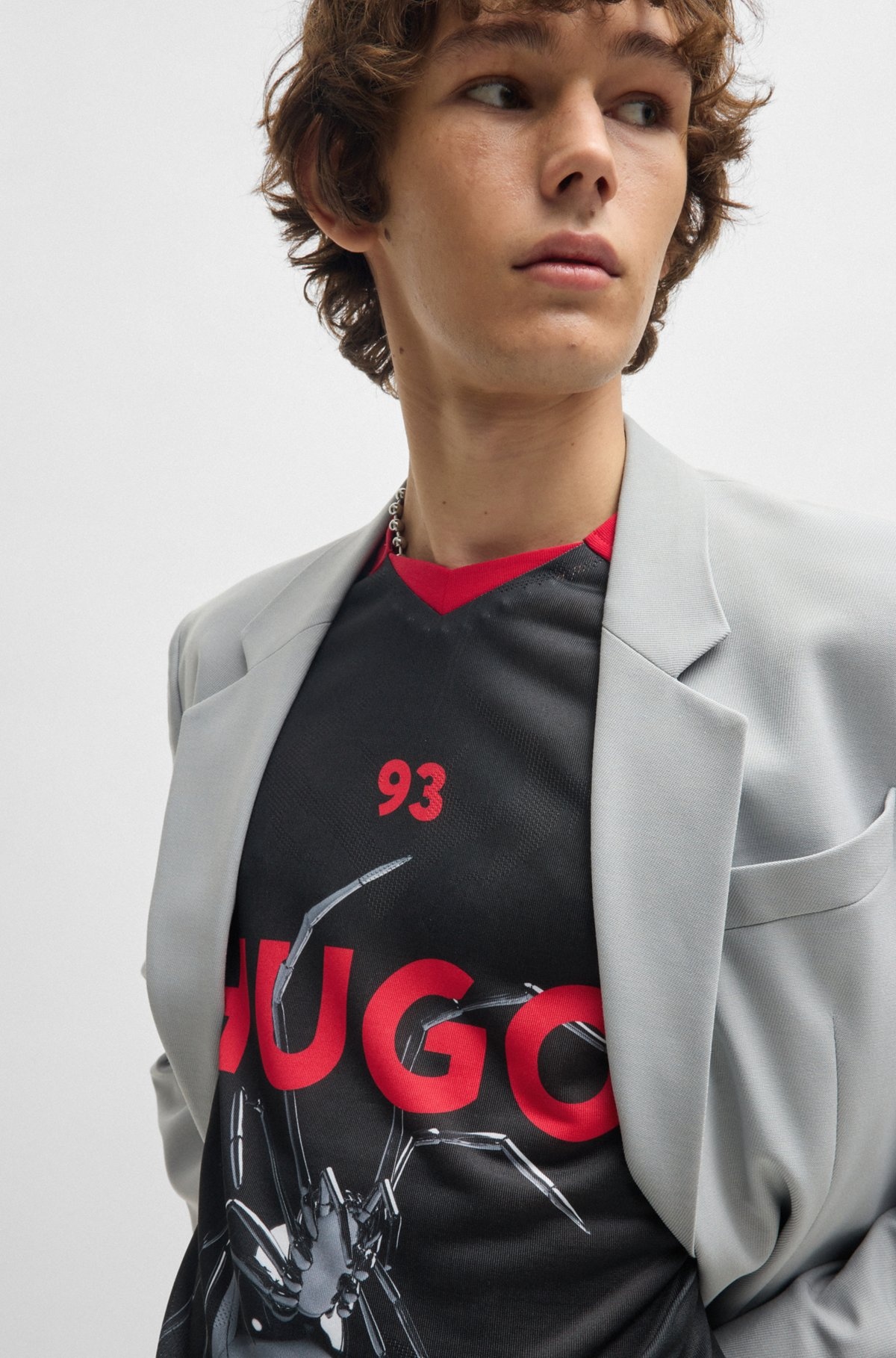 RELAXED-FIT FOOTBALL-STYLE MESH T-SHIRT WITH SEASONAL PRINT - 3