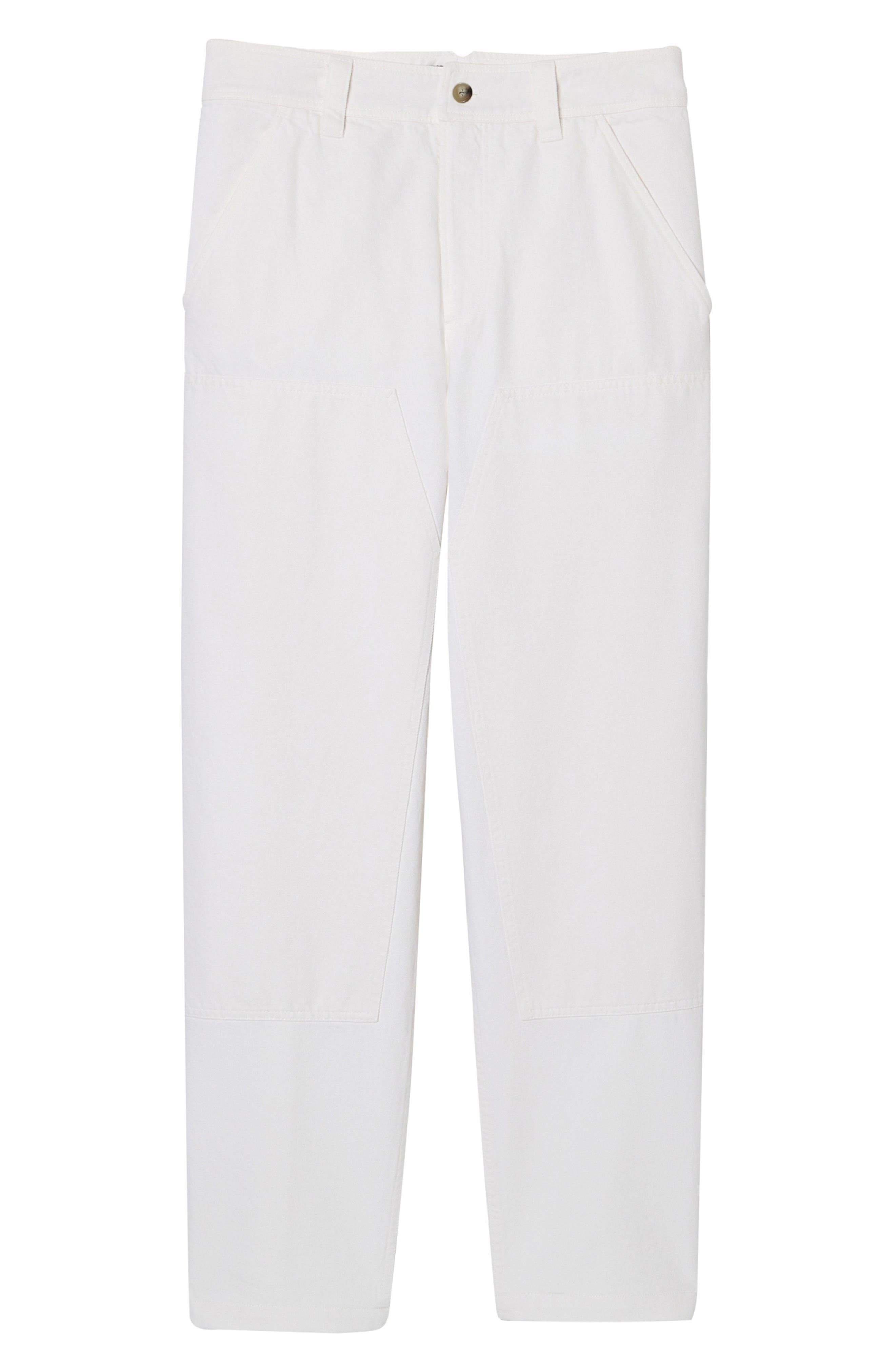 A.P.C. Gustav Loose Fit Organic Cotton Carpenter Pants in Off-White at Nordstrom - 3