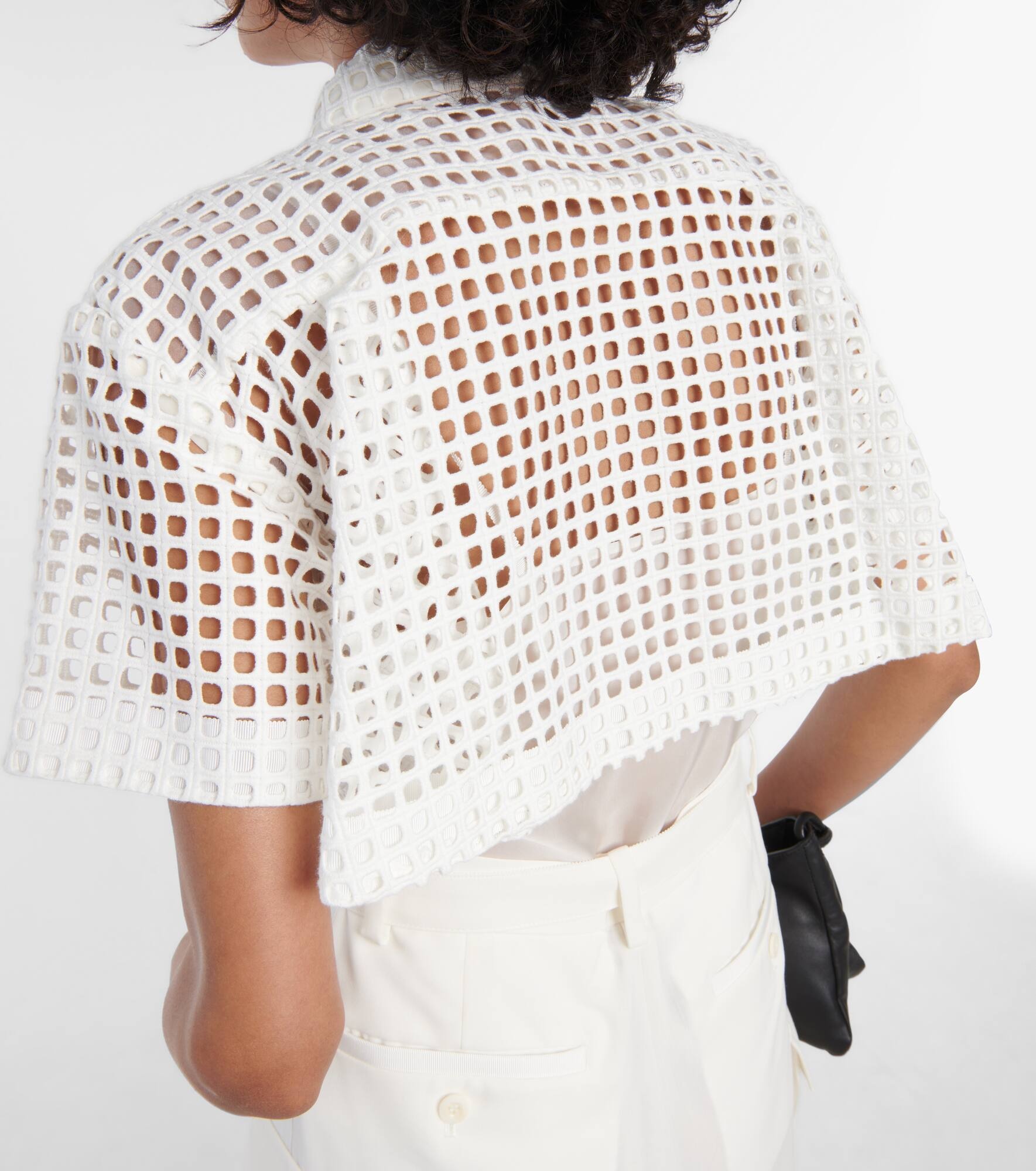 Lace-trimmed cotton midi dress - 5