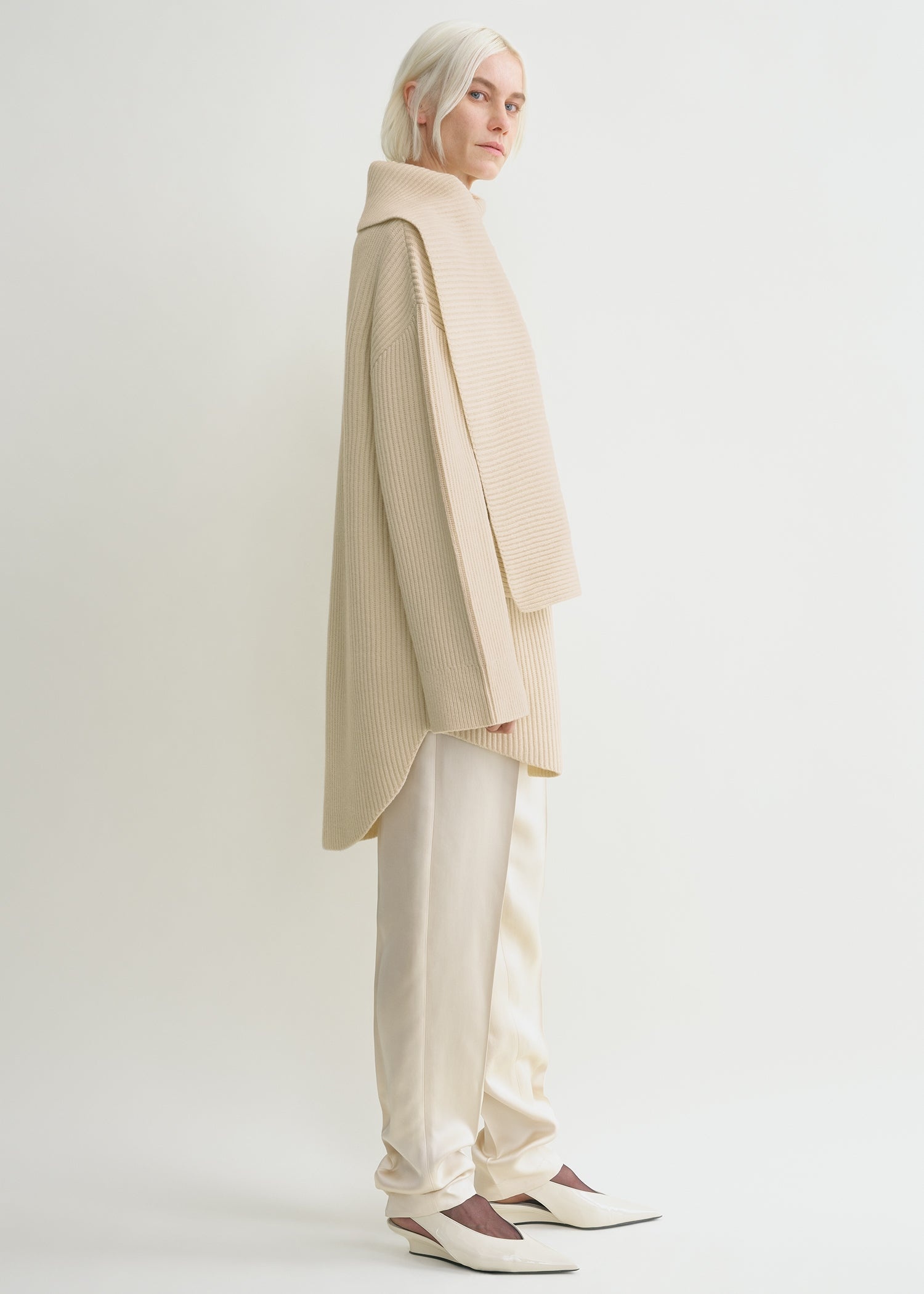 Long scarf knit off-white - 3