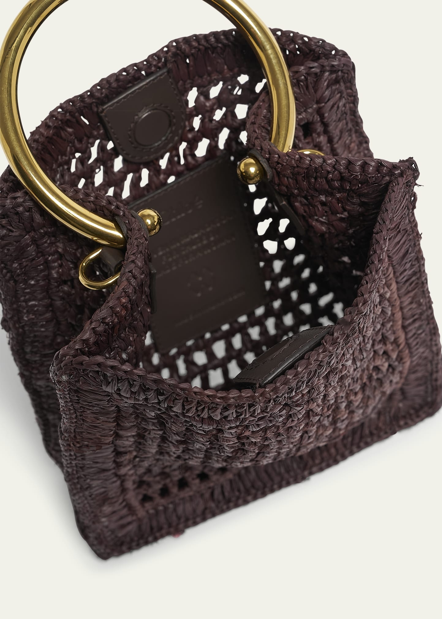 Summer Banana Tote Bag in Crochet Paper and Leather - 4