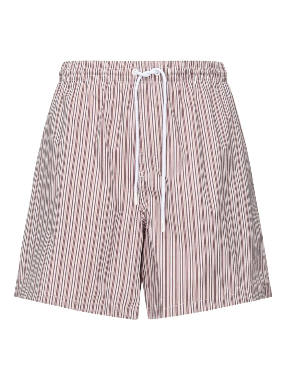striped-pattern drawstring shorts - 1
