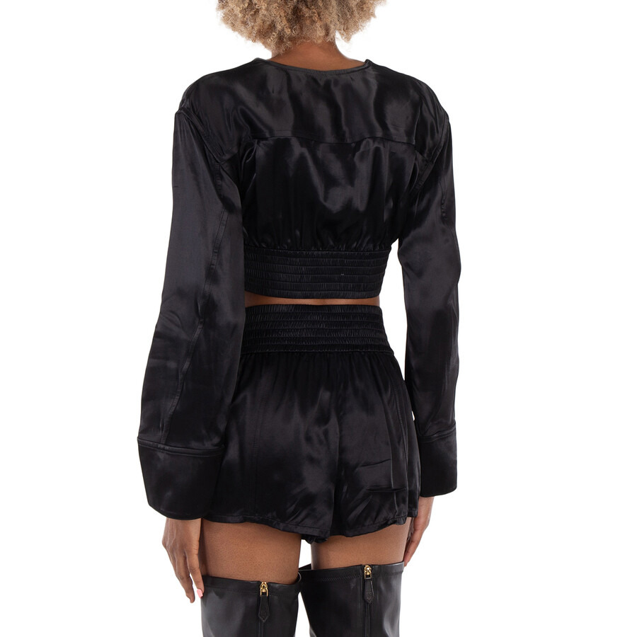 T by Alexander Wang Long-Sleeve Cropped Blouse - 6