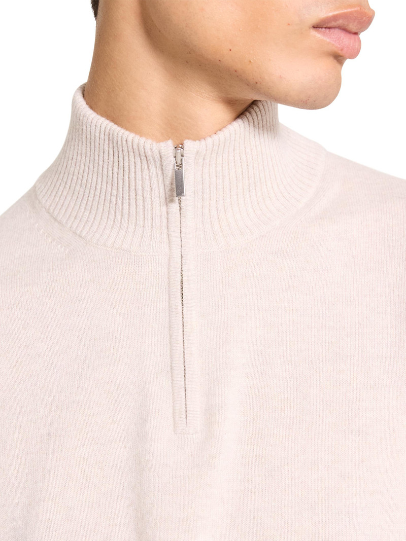 Men's Hilles Cashmere Quarter-Zip Sweater - Alabaster Melange 6