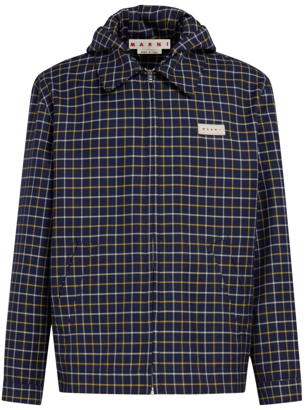 checked hooded jacket - 1