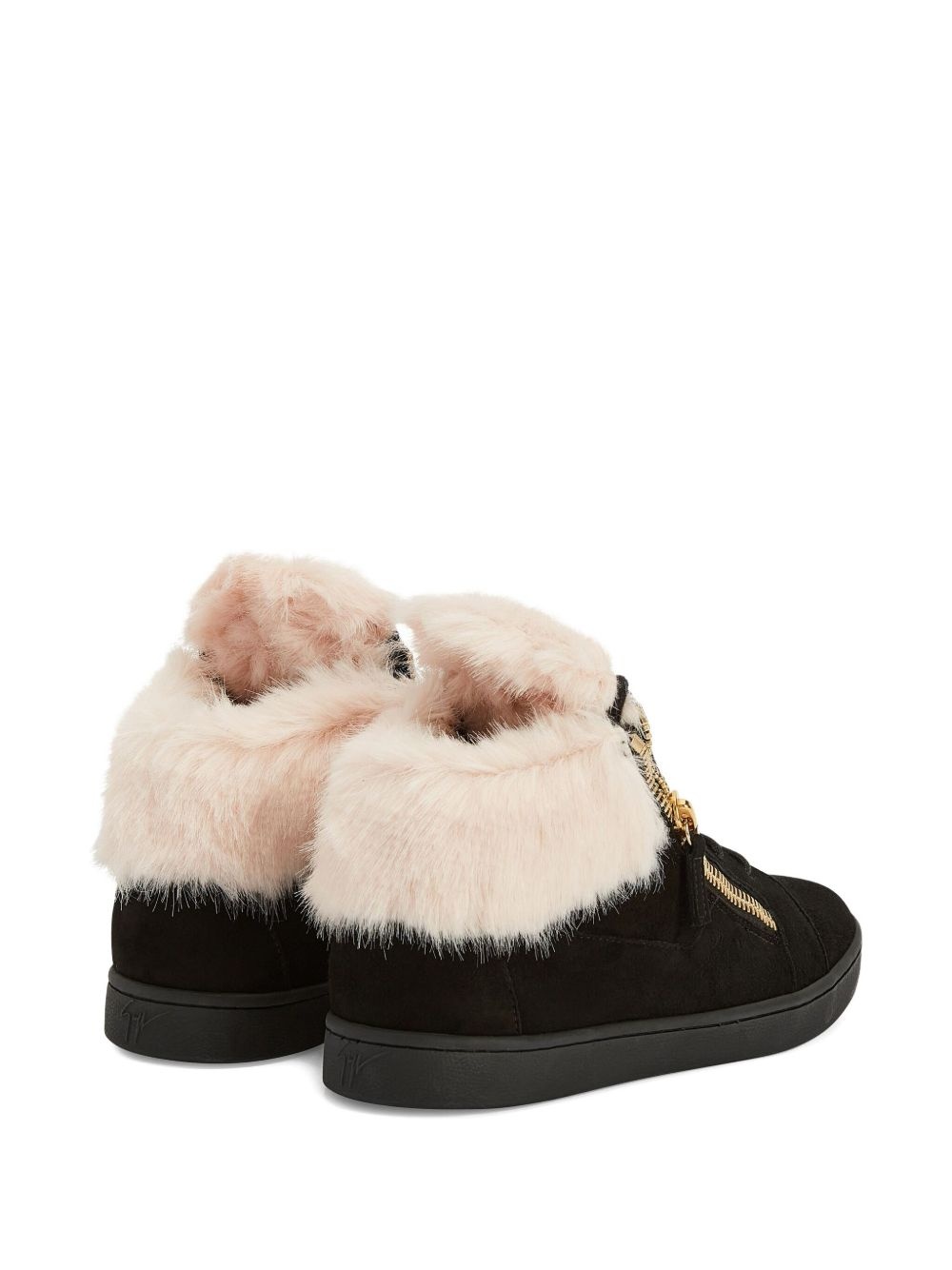 Kriss fur-trimmed zip-detail sneakers - 3