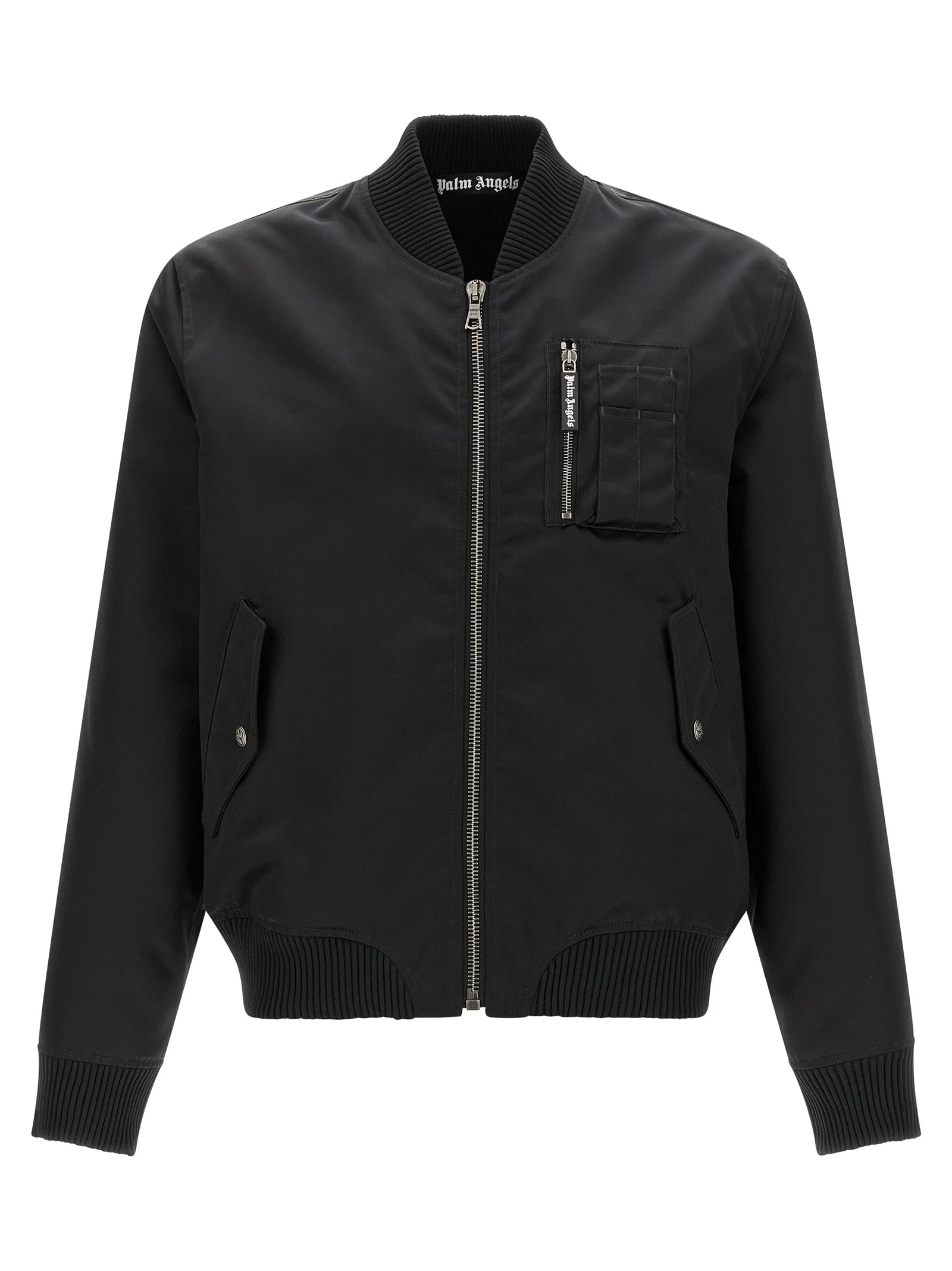 Palm Angels Men 'Curved Logo' Bomber Jacket - 1