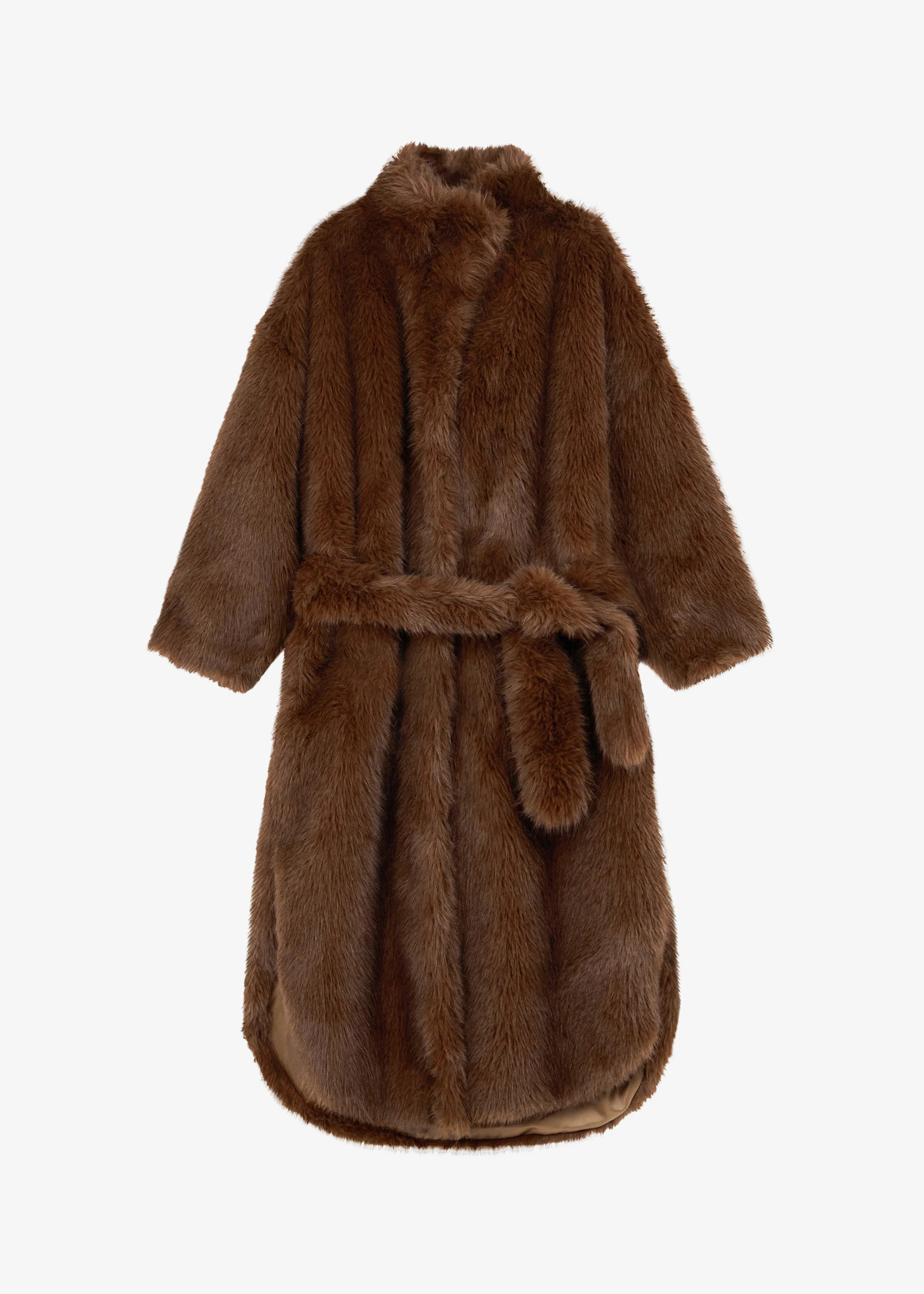 Ravello Faux Fur Robe Coat - Brown - 1