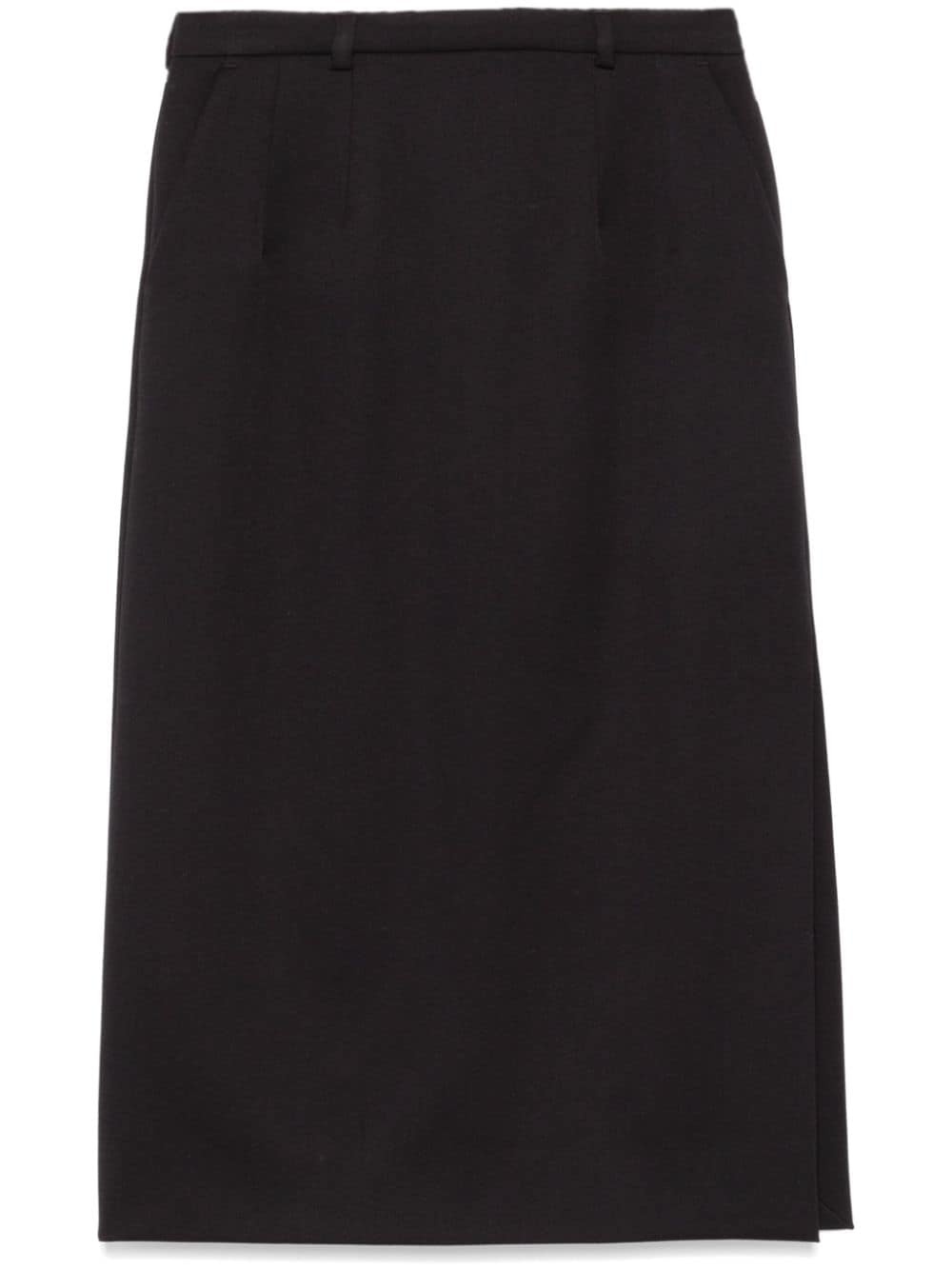 gabardine virgin-wool midi skirt - 1