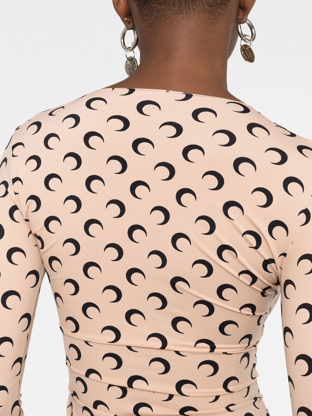 crescent moon-print second-skin top - 5