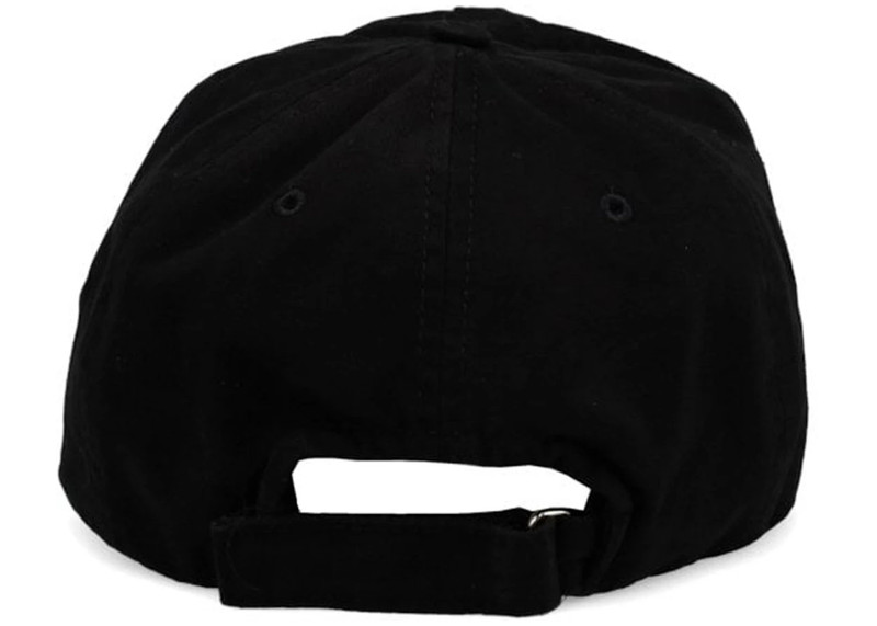 Off-White OFF-WHITE Bookish Logo Embroidered OBaseball Velcro Strapback Cap Black/White outlook