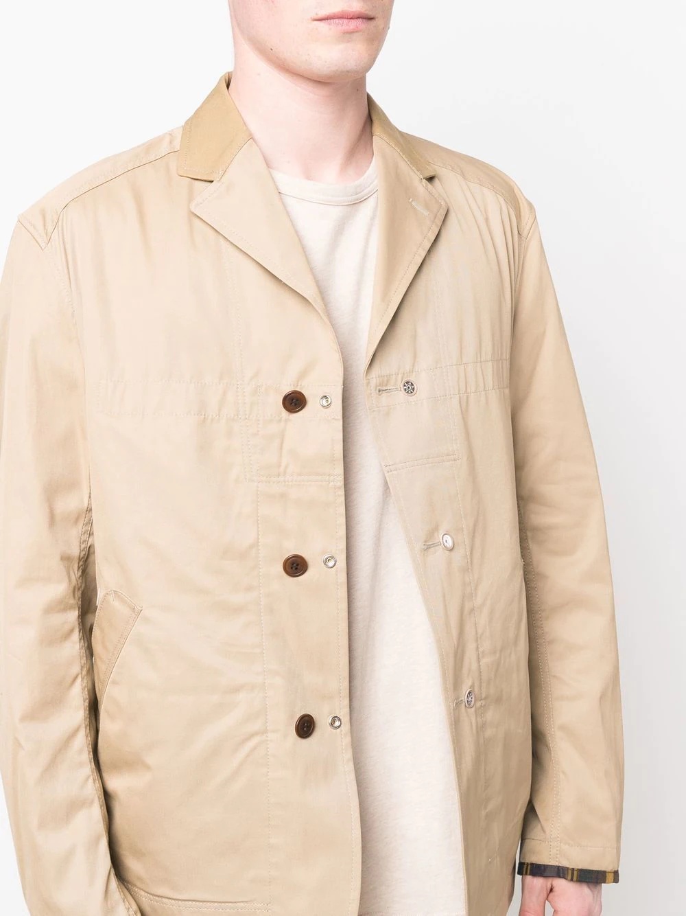 notched-collar button-up jacket - 5