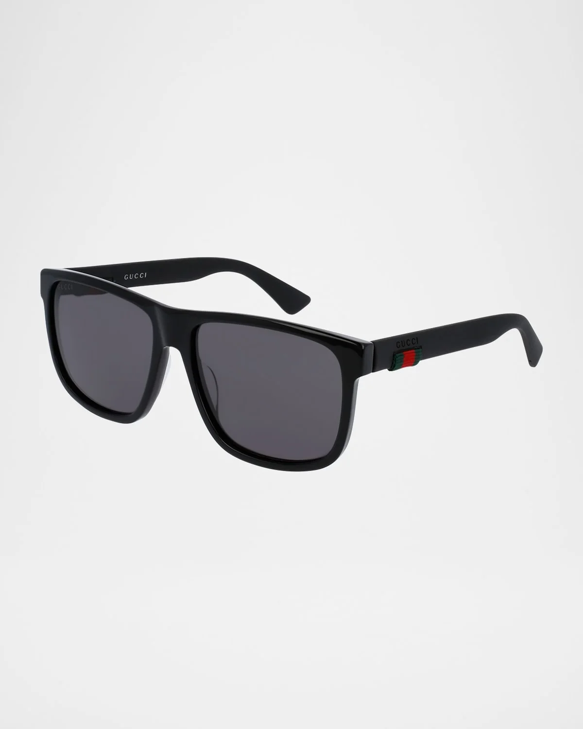 Square Acetate Sunglasses, Black - 1
