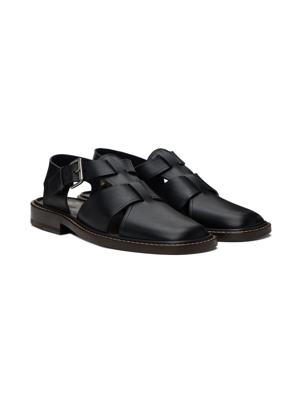 Black Fisherman Sandals - 4
