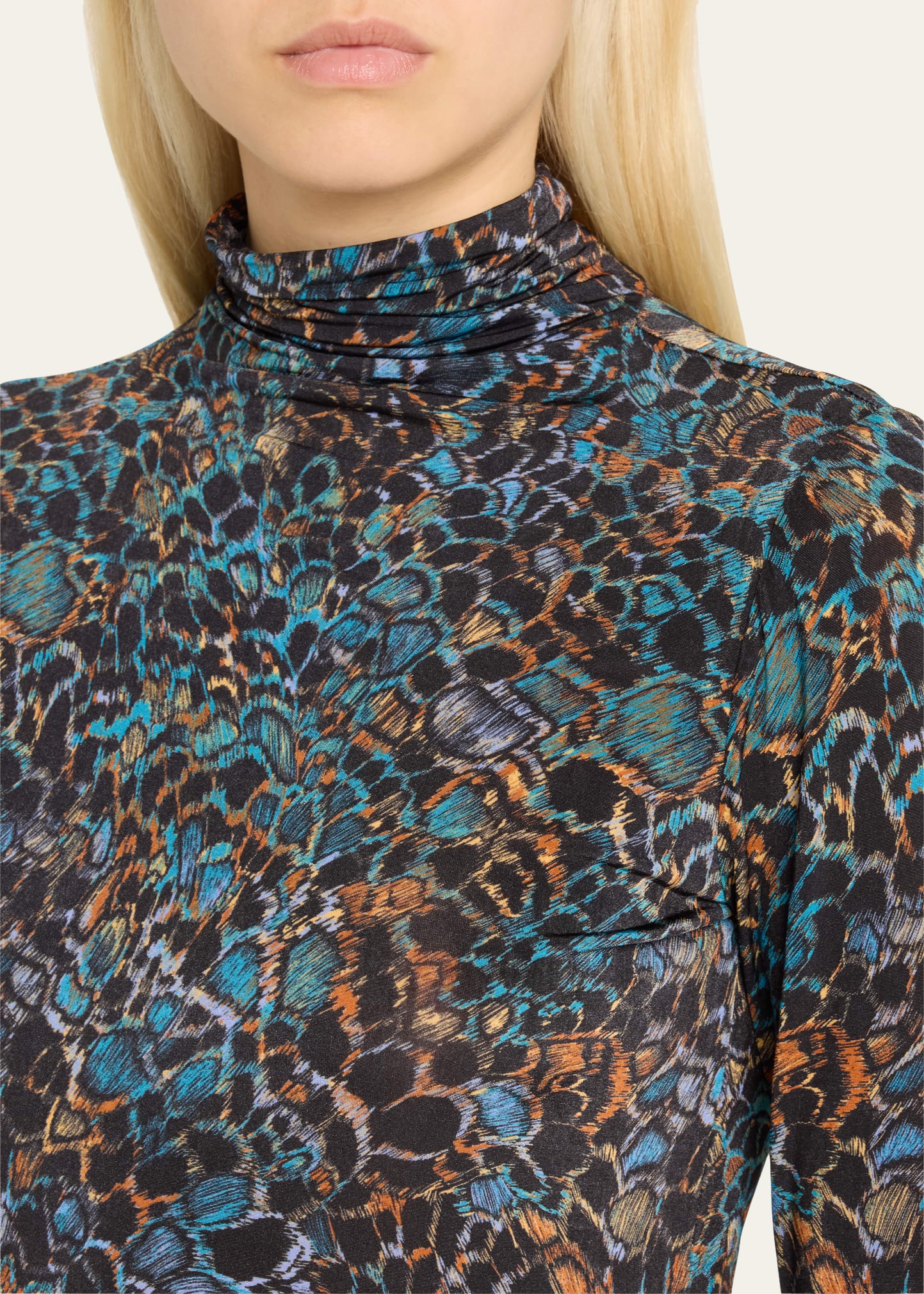 Aurelia Printed Turtleneck Long-Sleeve Top - 5