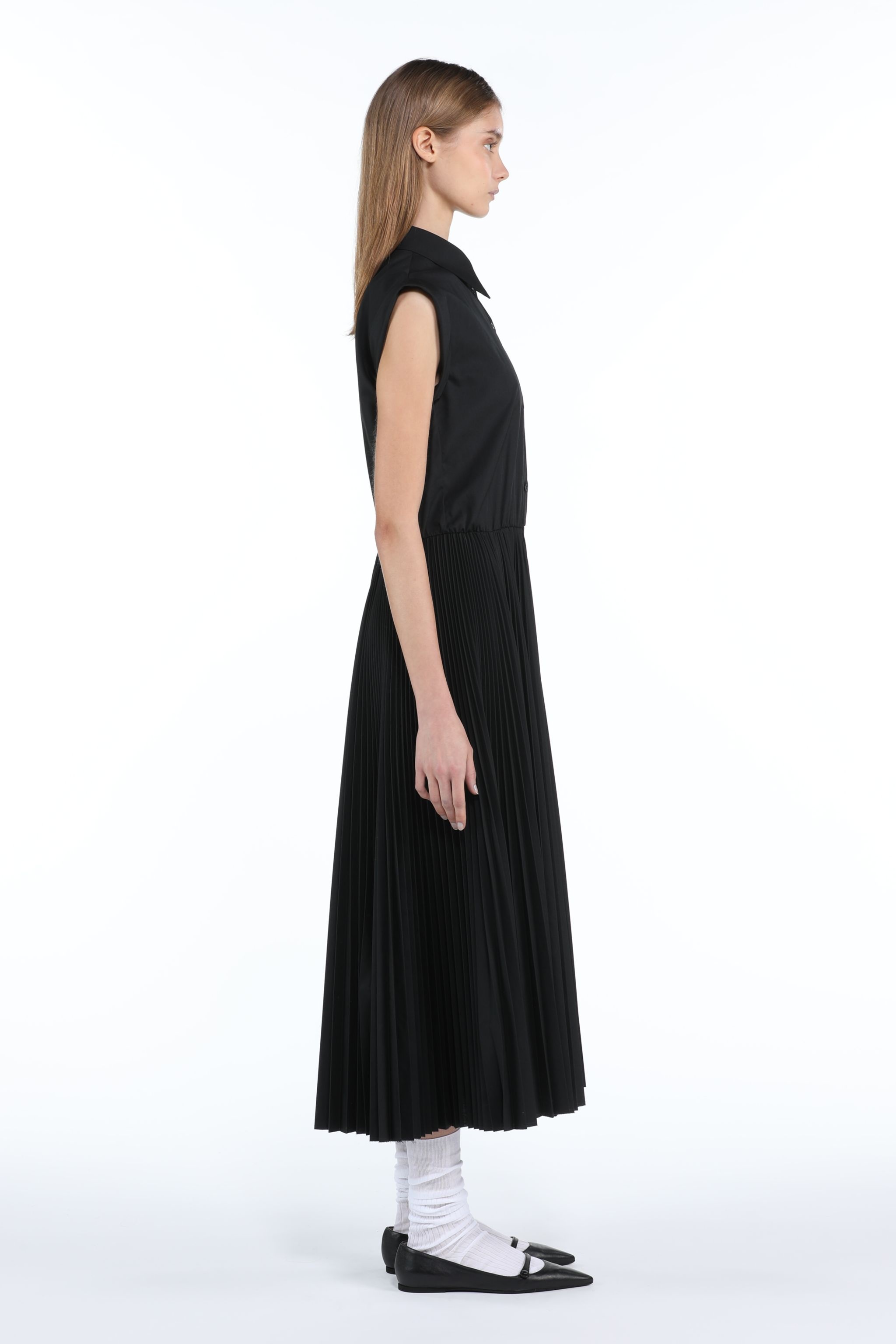 PLEATED SHIRT DRESS - 3