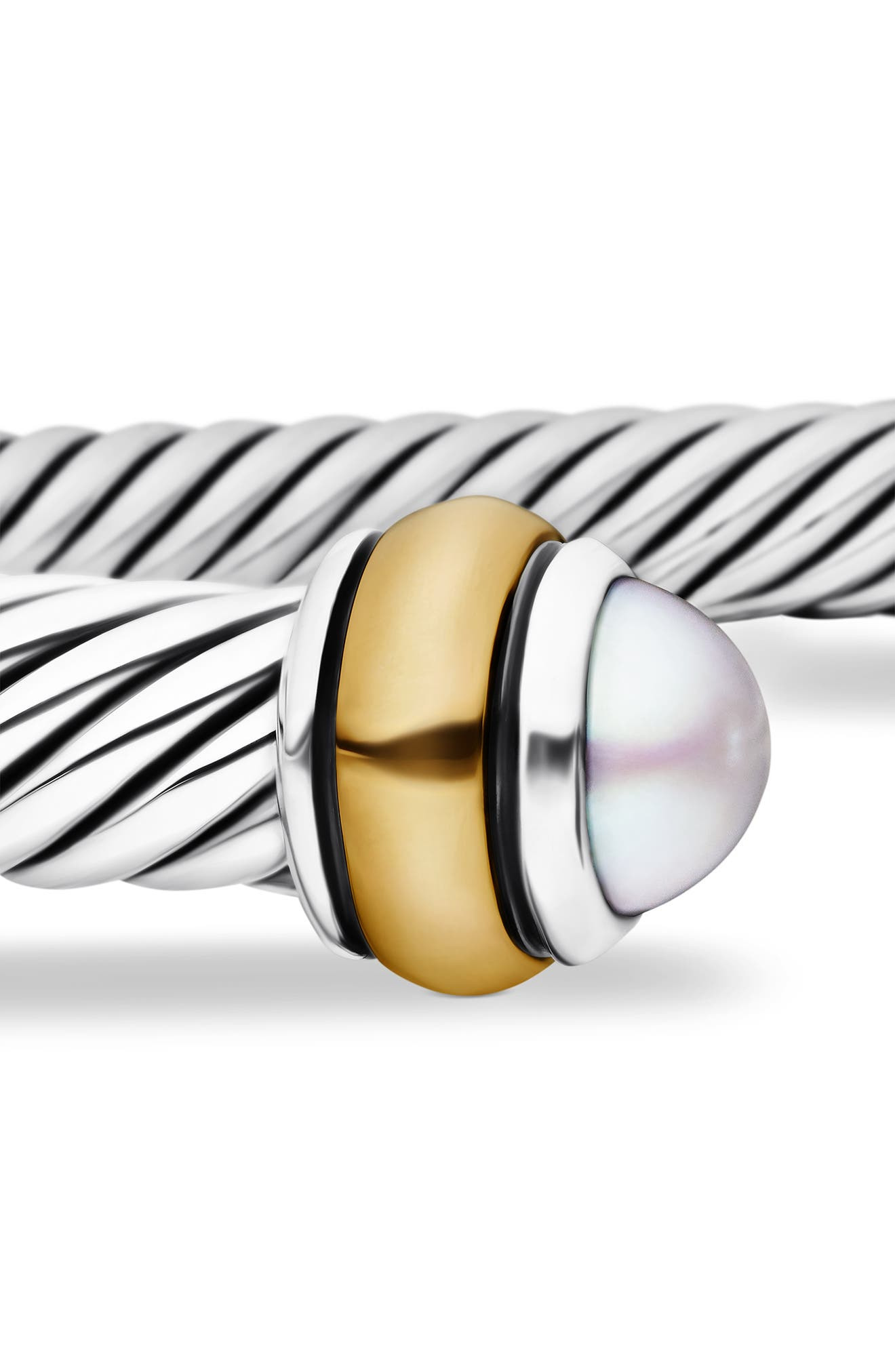 David Yurman Cable Classic Bracelet with 18K Gold & Semiprecious Stones, 4mm in Silver/Pearl at Nord - 4