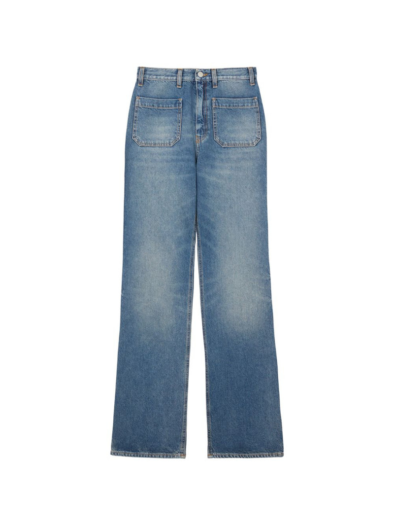 patch-pockets bootcut jeans 1