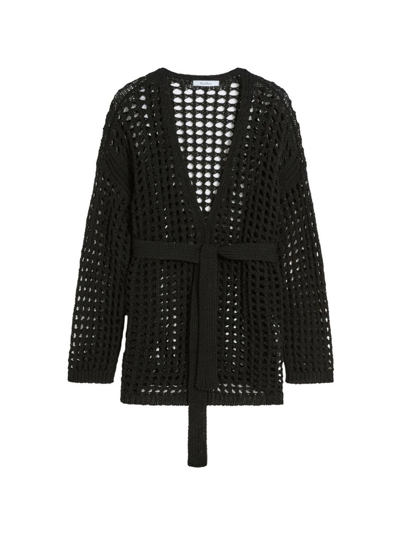 belt-detail knit cotton cardigan 1