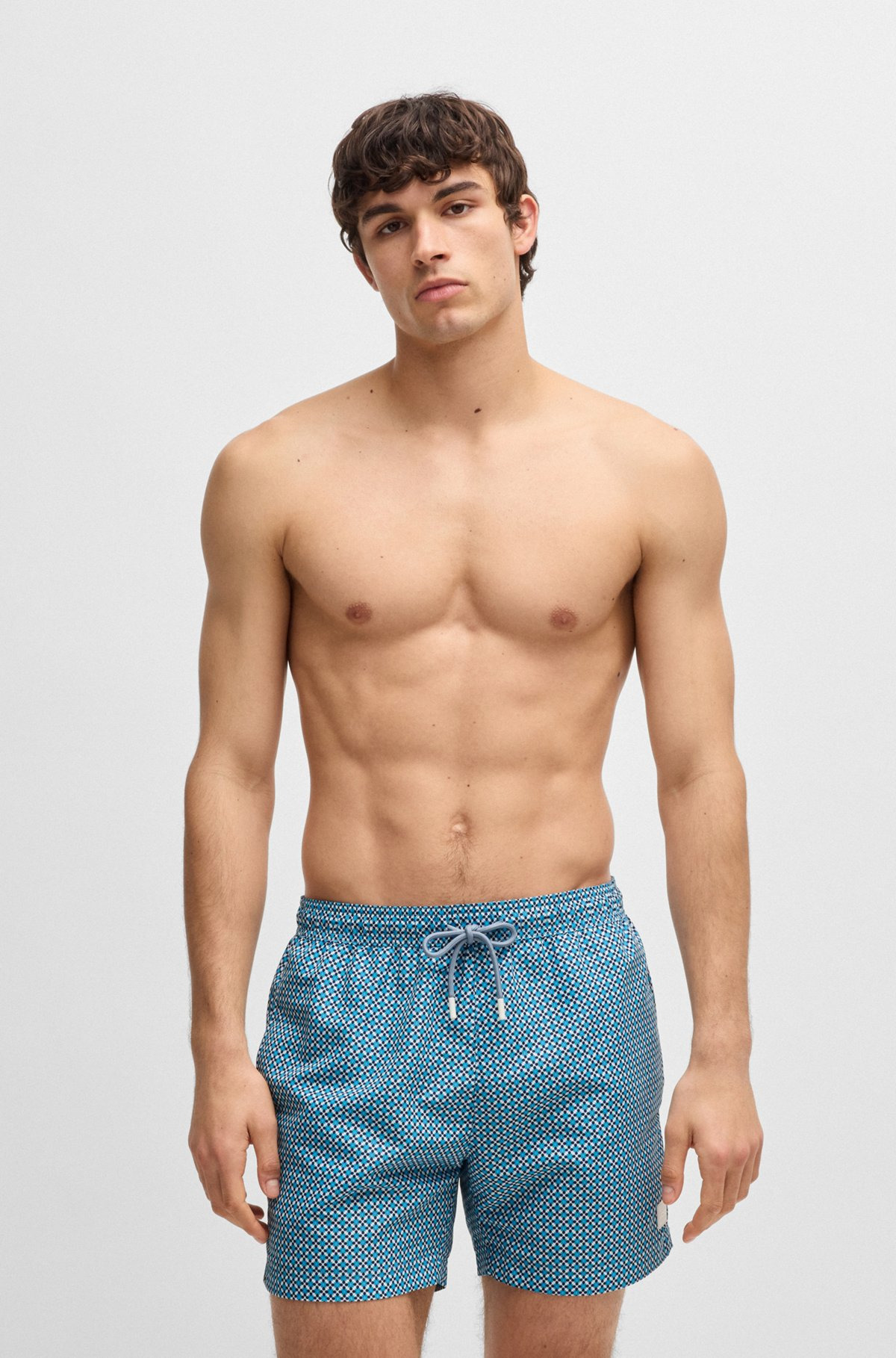 DRAWSTRING-WAIST SWIM SHORTS WITH ALL-OVER PRINT - 2