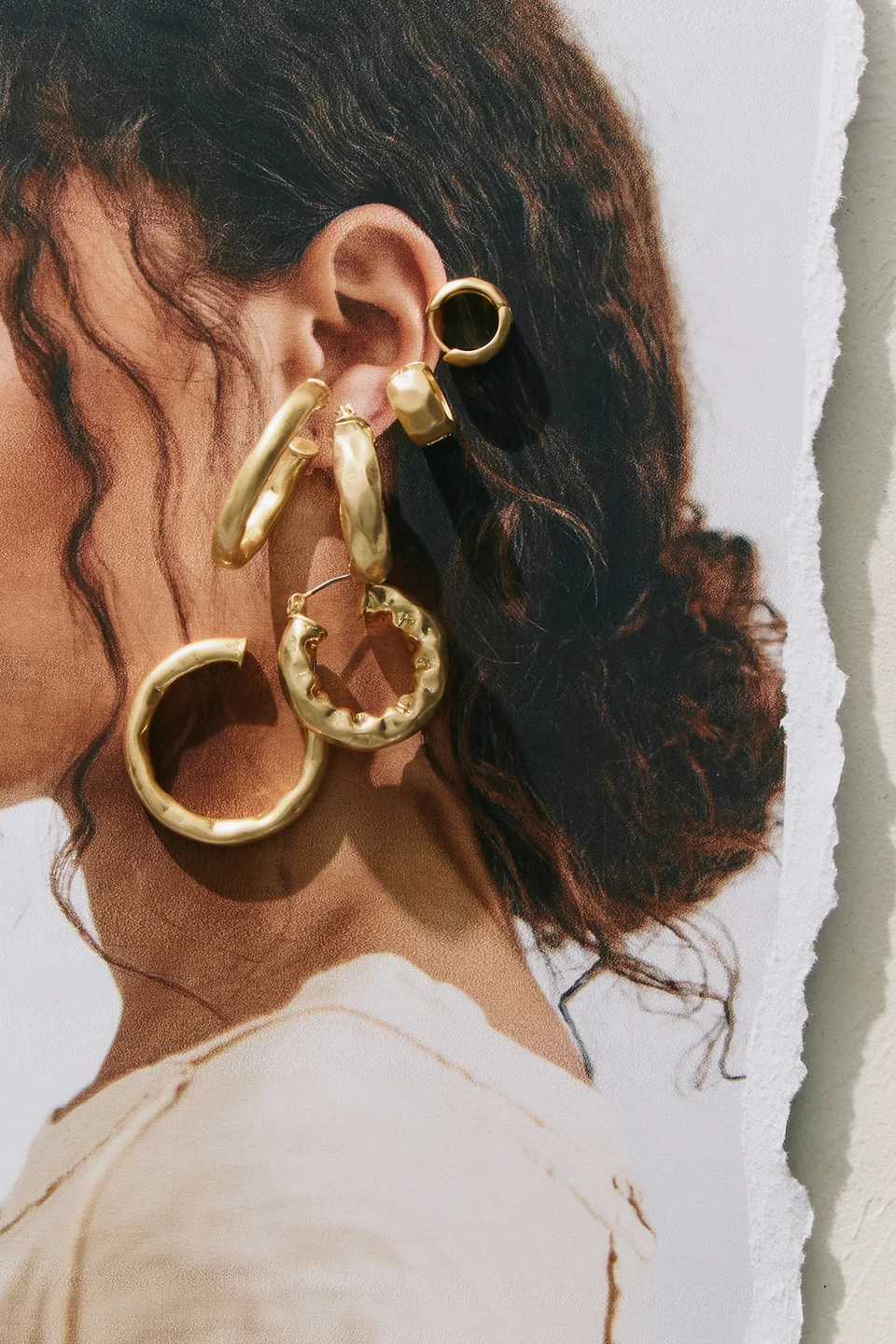 Gold Plated Hoop Earring Set - 1