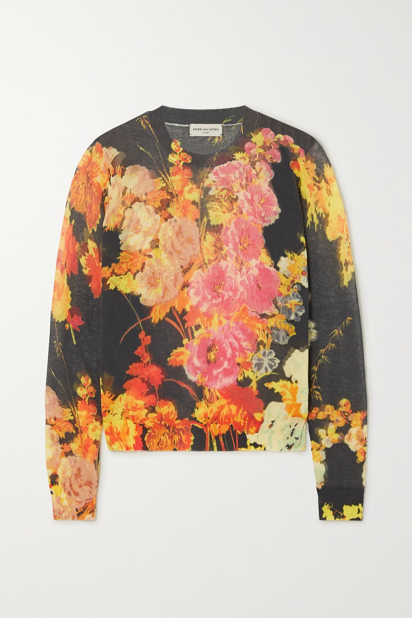 Floral-print cotton-blend sweater - 1