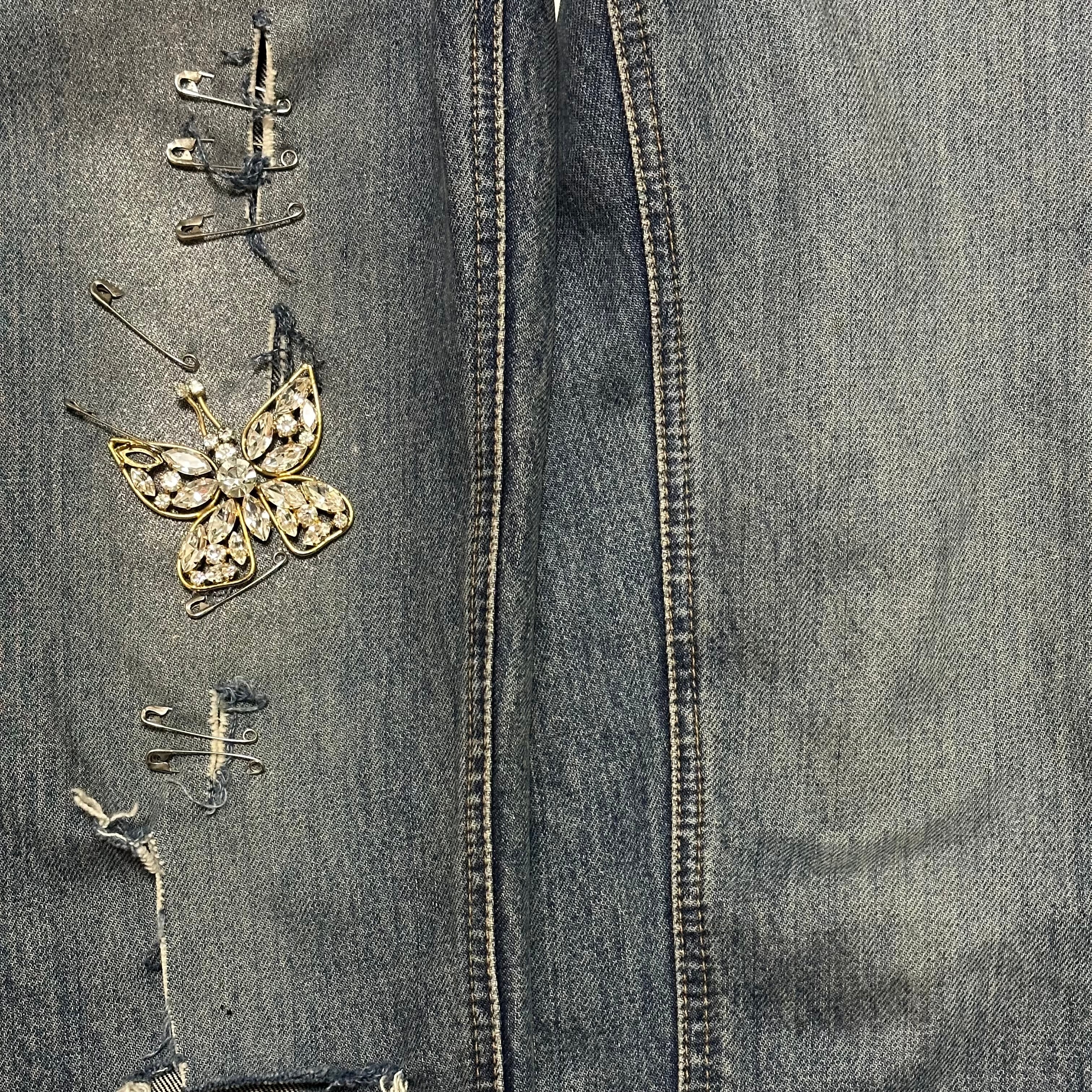 DOLCE&GABBANA Spring Summer 2001 Safety Pin Denim Pants - 4