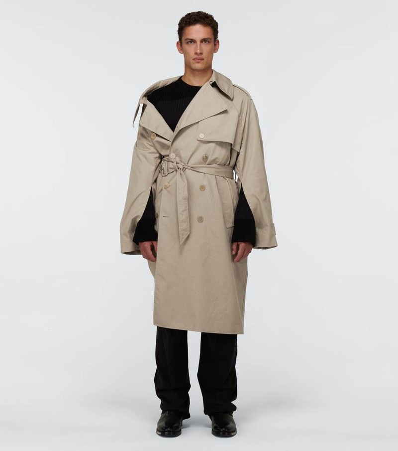 BALENCIAGA Off-shoulder Trench Coat in Beige outlook