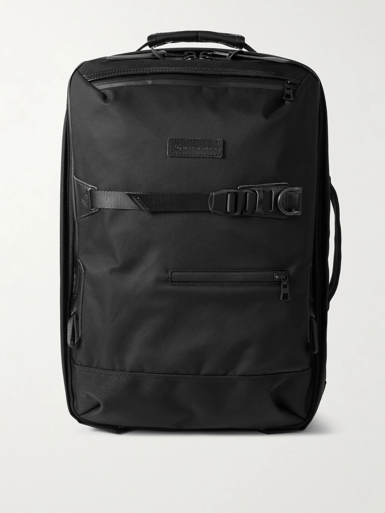 Potential 2-Way Leather and Webbing-Trimmed CORDURA® MasterTeX Backpack Black - 1