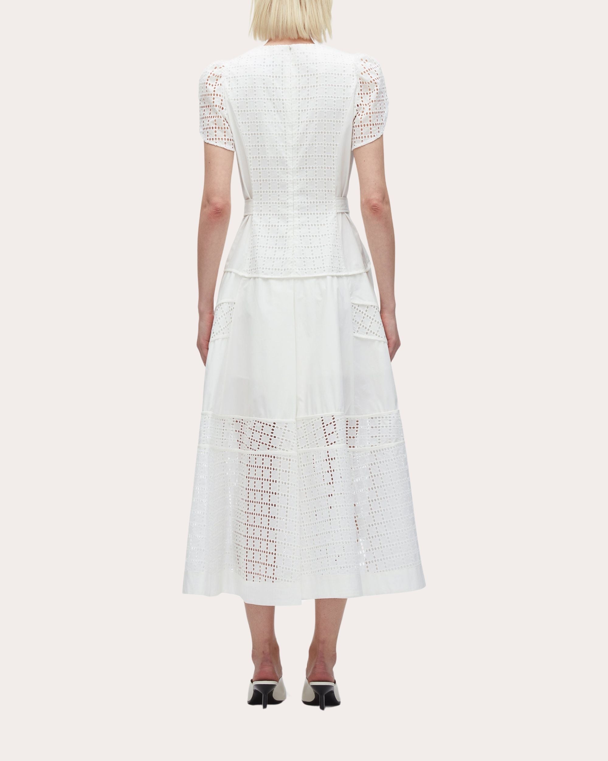 Broderie Anglaise Cotton Tulip Midi Dress - 2