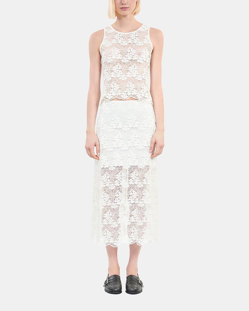 LONG ECRU LACE SKIRT 3