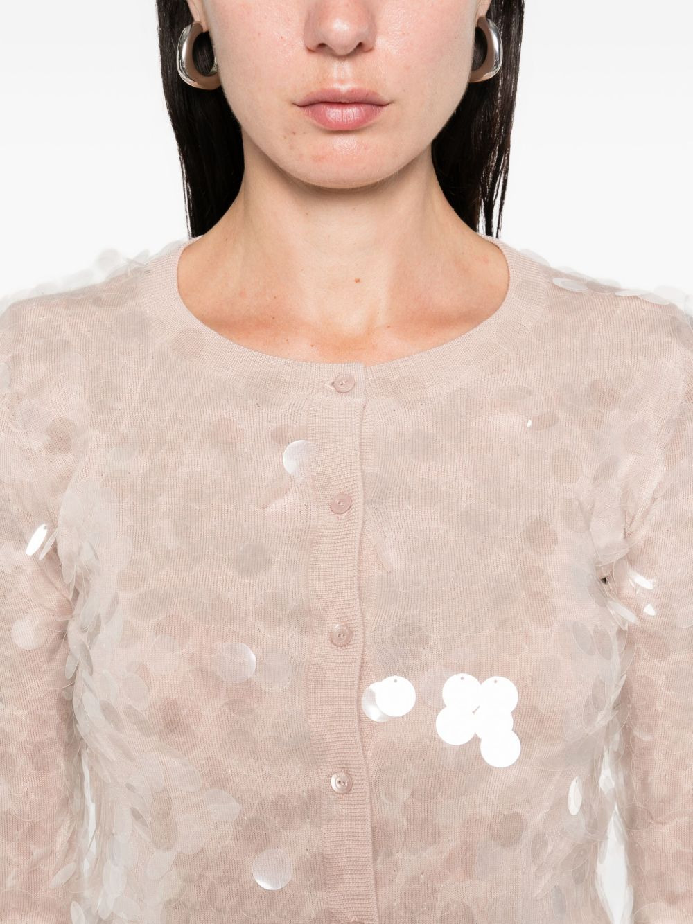 sequin embellished cardigan - 5