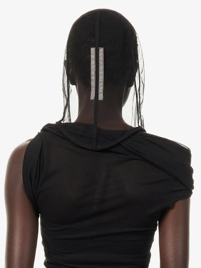 Rick Owens Transparent weighted-seam tulle hood outlook