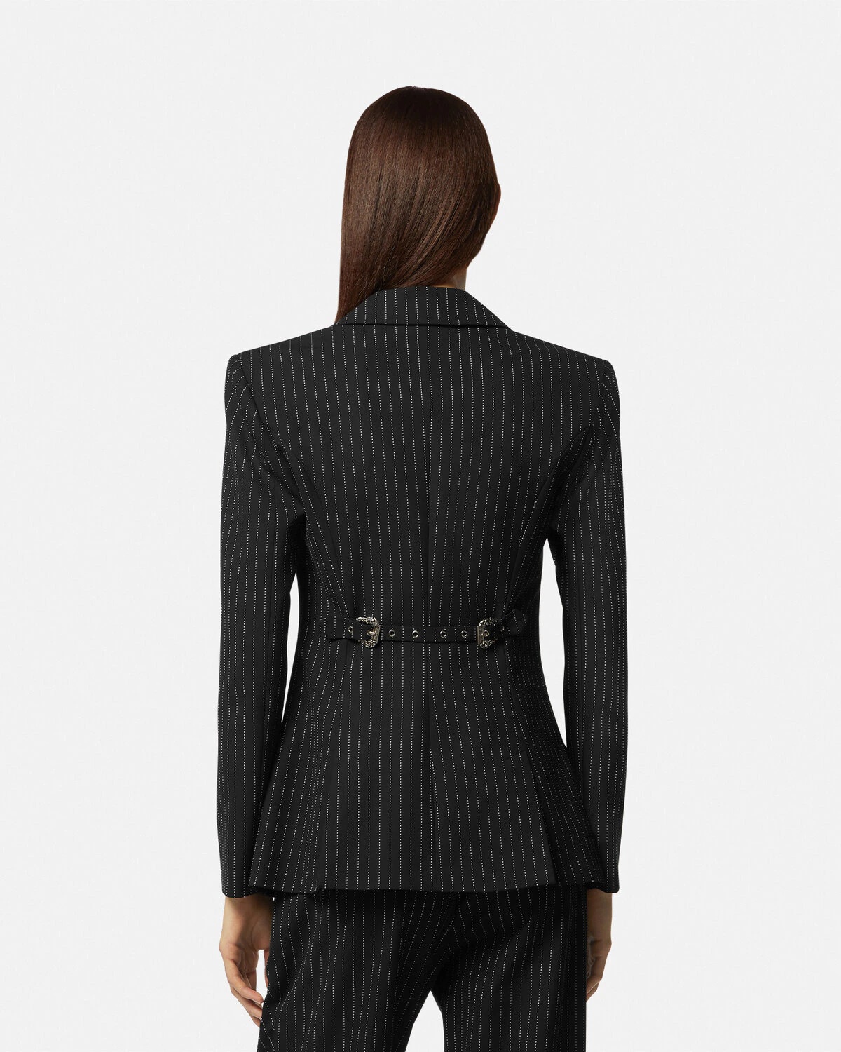 Pinstripe Baroque Buckle Blazer - 5