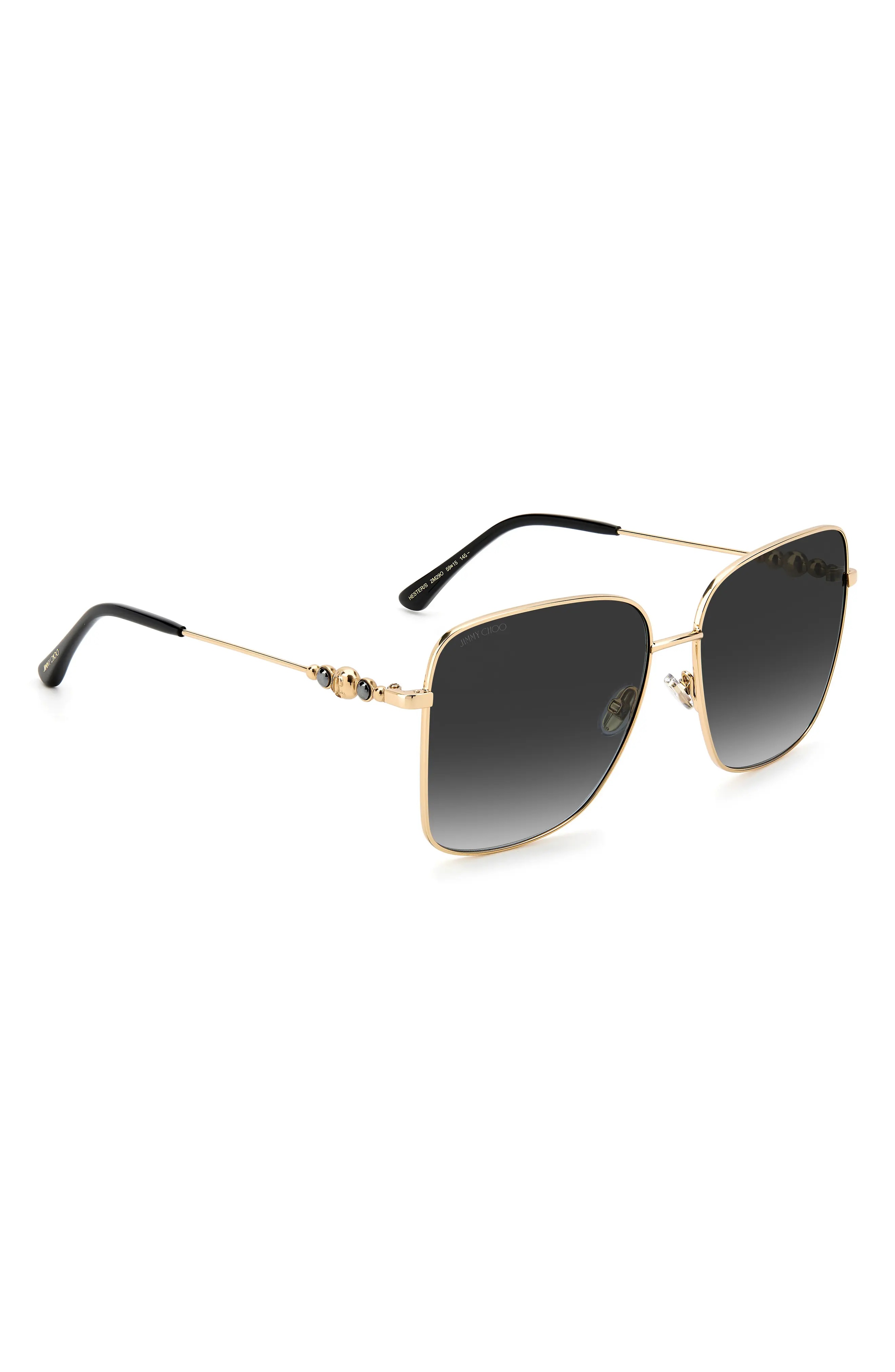 Hesters 59mm Gradient Square Sunglasses in Black Gold /Grey Shaded - 4