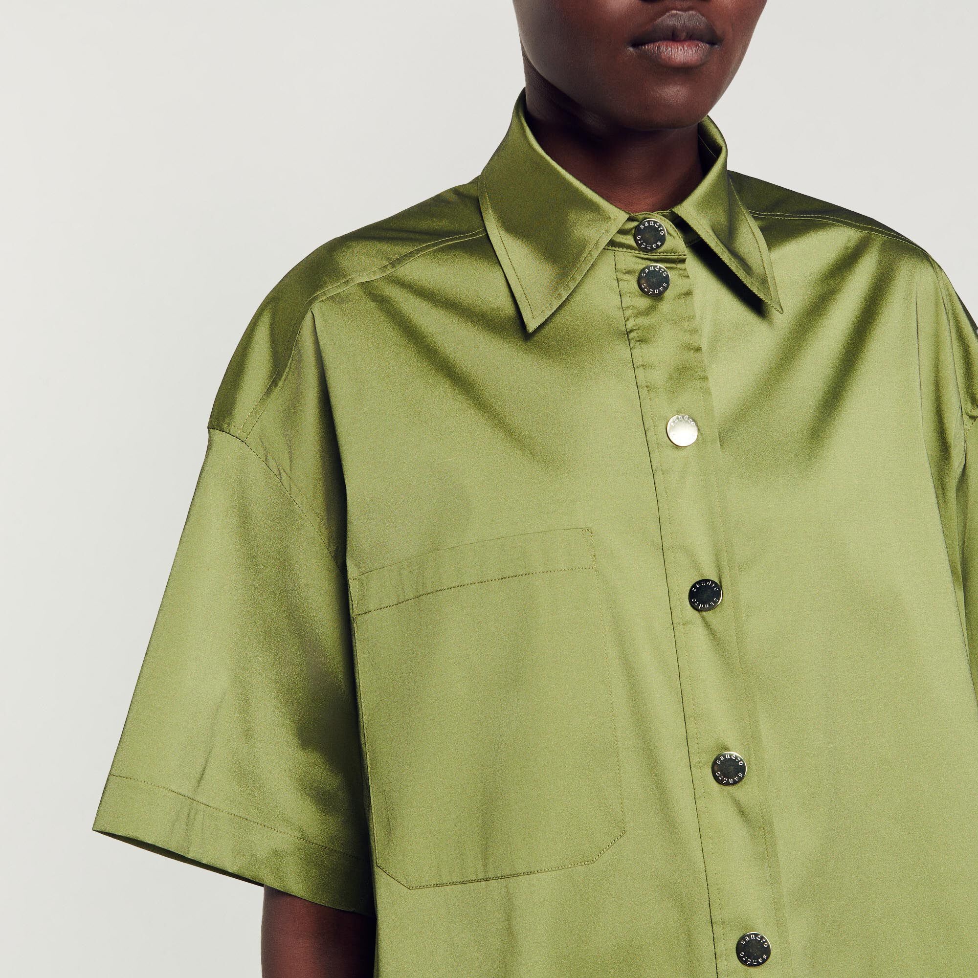 OVERSIZE SATIN SHIRT - 4
