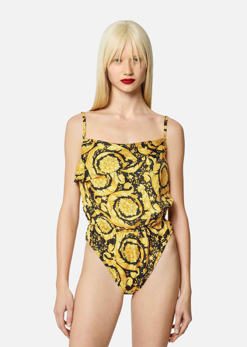 VERSACE Barocco Print Silk Bodysuit outlook