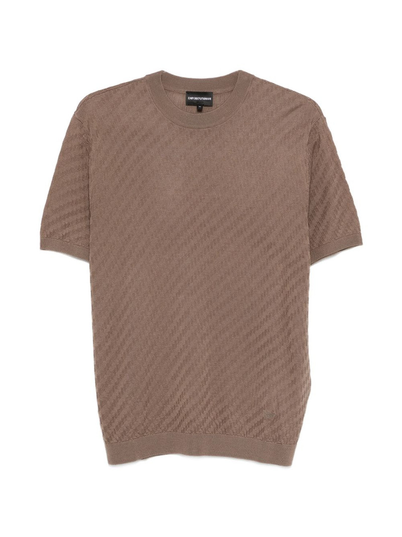 round-neck textured T-shirt 1