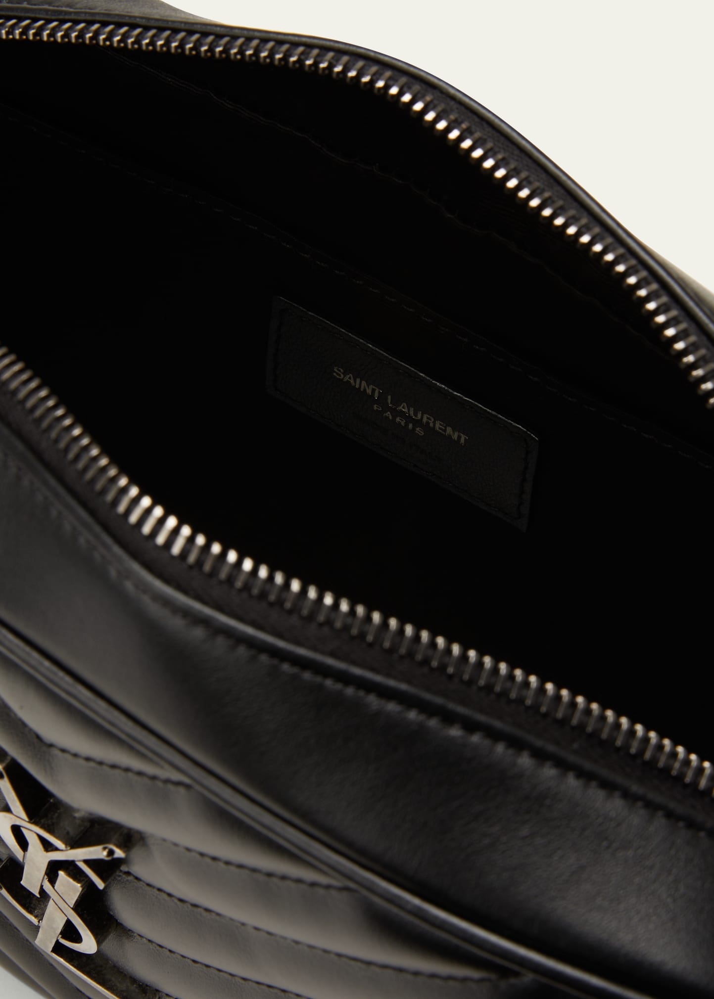 Lou Camera Medium Zip Leather Shoulder Bag with Pocket - 3